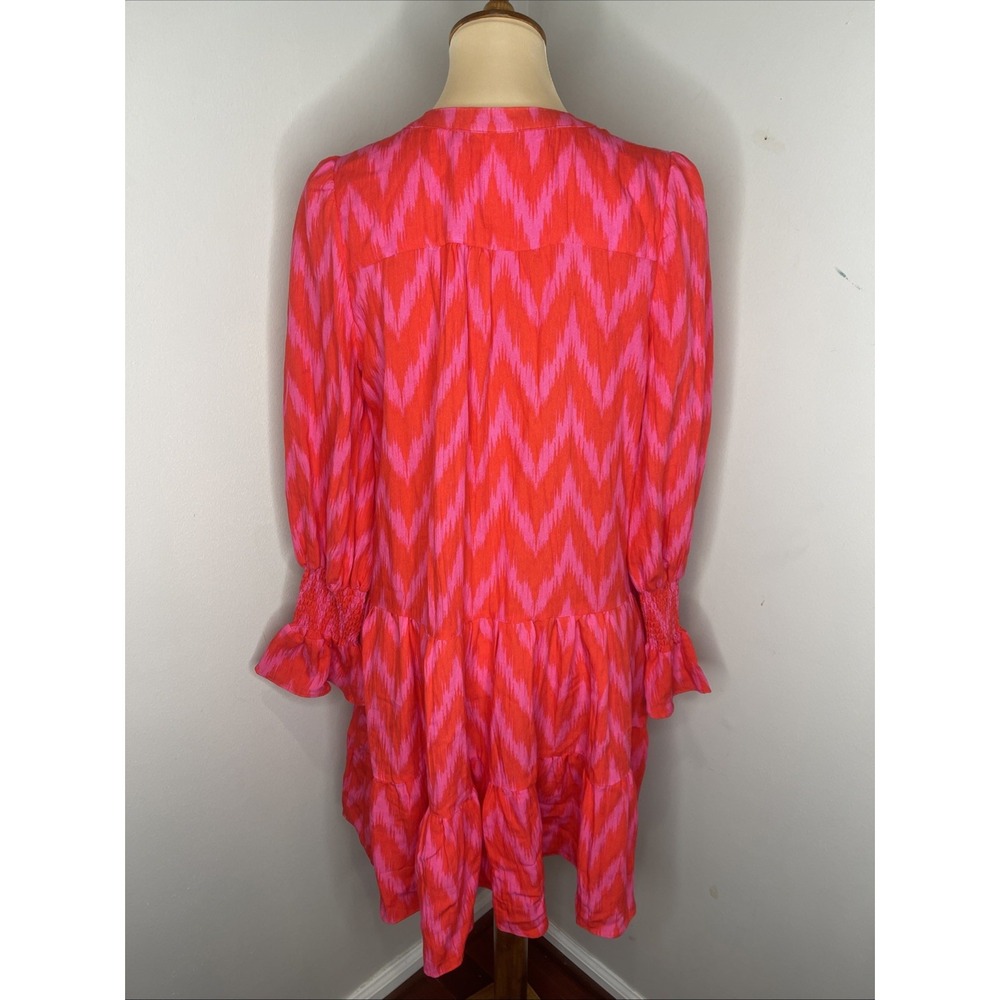 Tuckernuck Pomander Place Pink Ikat Kenzo Dress Medium M - Picture 3 of 9